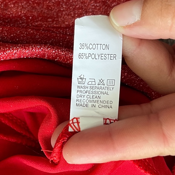 Women's Glitter Midi Dress - Red - Picture 4 of 5